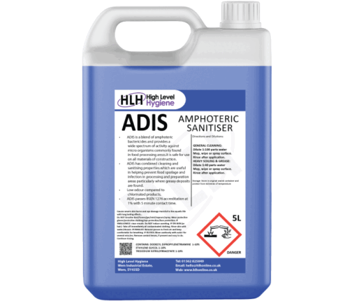 ADIS 5 litre : Versatile, effective amphoteric terminal sanitiser for food, beverage, and dairy industries.