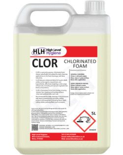 CLOR 5 litre Chlorinated foam cleaner for daily cleaning in food, beverage, and dairy industries.