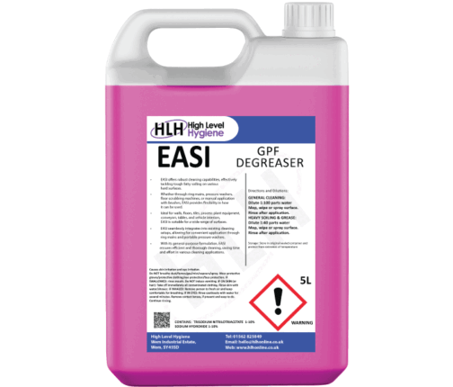 Easy Degreaser A 5-liter container of a simple and effective degreaser solution for easy removal of grease and grime.