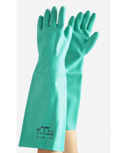 Elbow-length-chemical-gloves. Gauntlet ppe