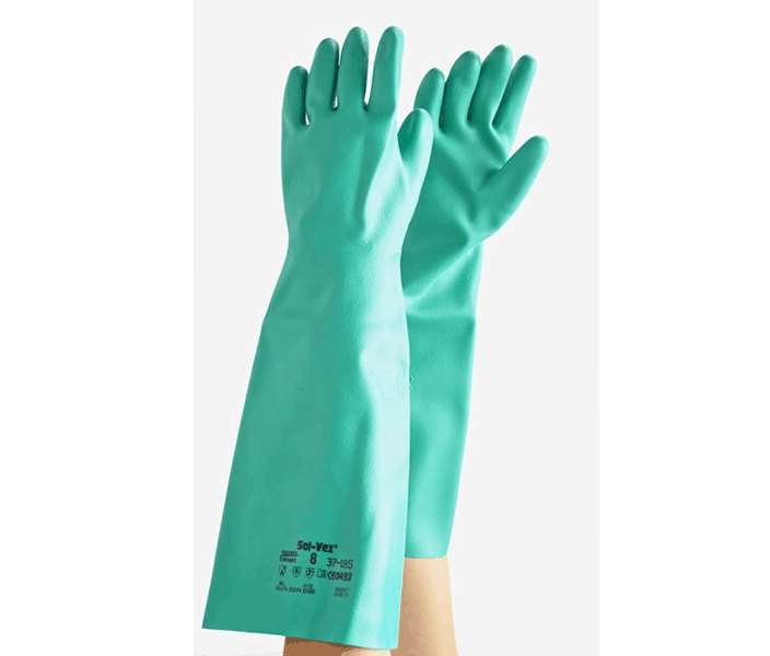 Elbow-length-chemical-gloves. Gauntlet ppe