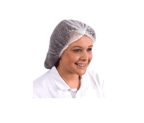 WHITE-Disposable-Mob-Cap-Hair-Net-ON-A-WOMAN
